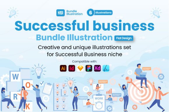 Download Illustration of Successful Teamwork - Illustration Collection